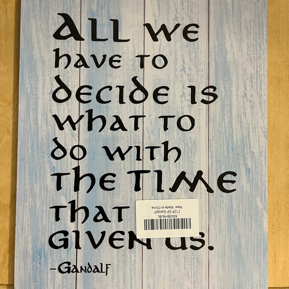 Inspirational Quote Wall Art in Blue and Black